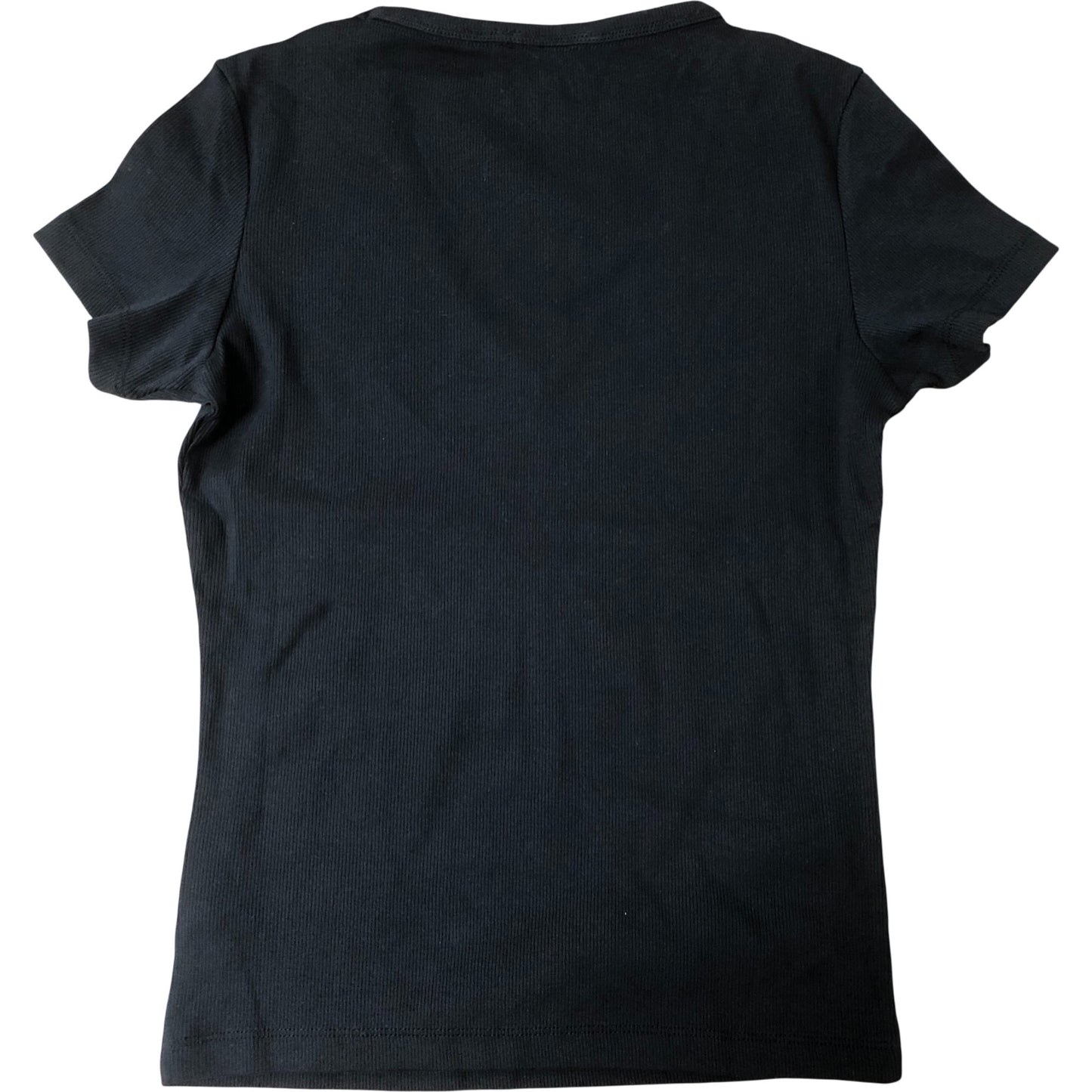 Tommy Jeans V Neck Top Size Women's Black Short Sleeve Casual Size XS