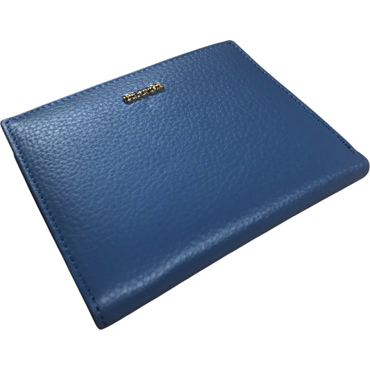 Grande Small Leather Bifold Wallet Iced Blue New with Tags Luxury Accessories