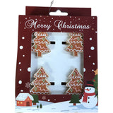 Festive Christmas Tree Napkin Rings Holiday Décor Set Of Four