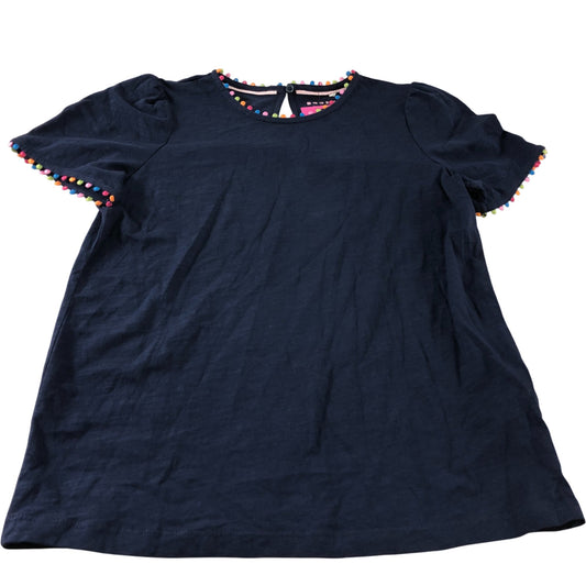 Boden Navy Pom Pom Trim T-Shirt - Size 6