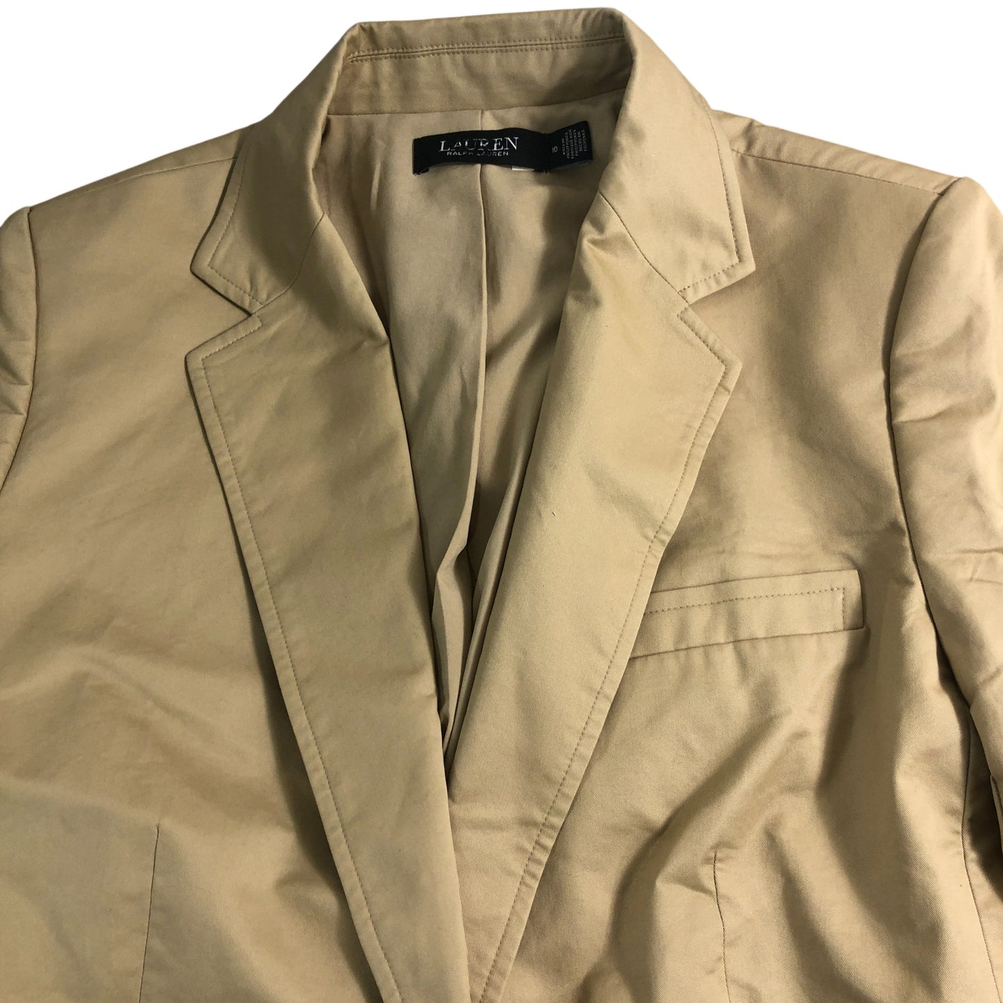 Lauren Ralph Lauren Blazer UK10 Women's Beige Tailored Button Up Jacket