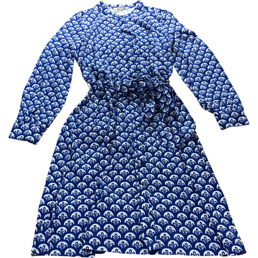 Boden Blue Patterned Shirt Dress - Size 16