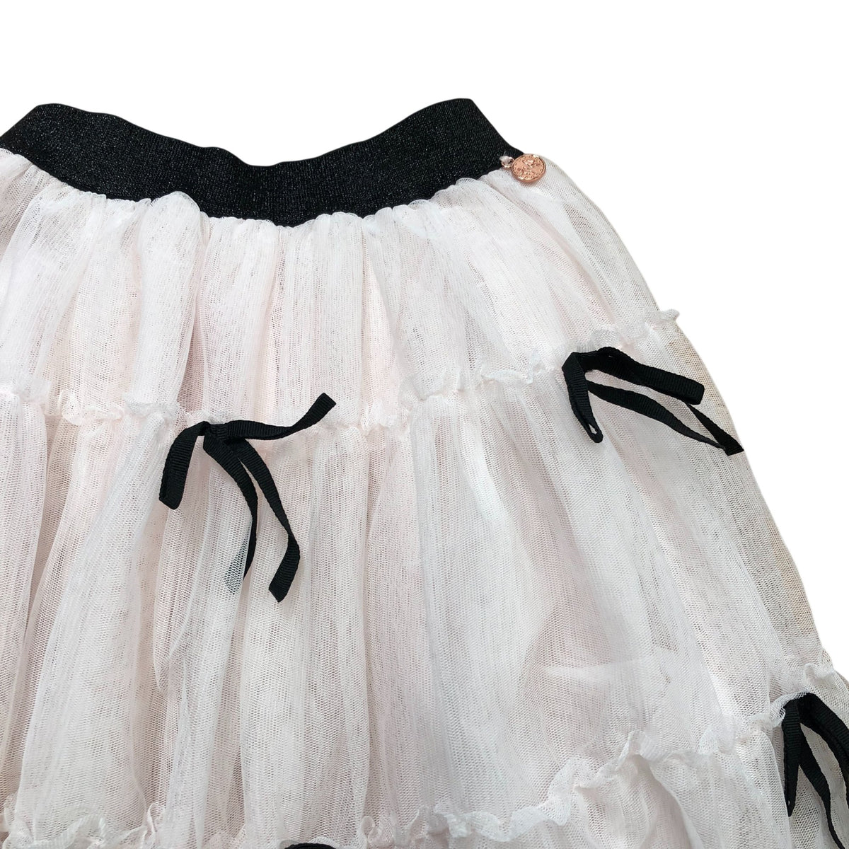 Girls Tulle Skirt Age 6 Years Pink Black Bow Detail