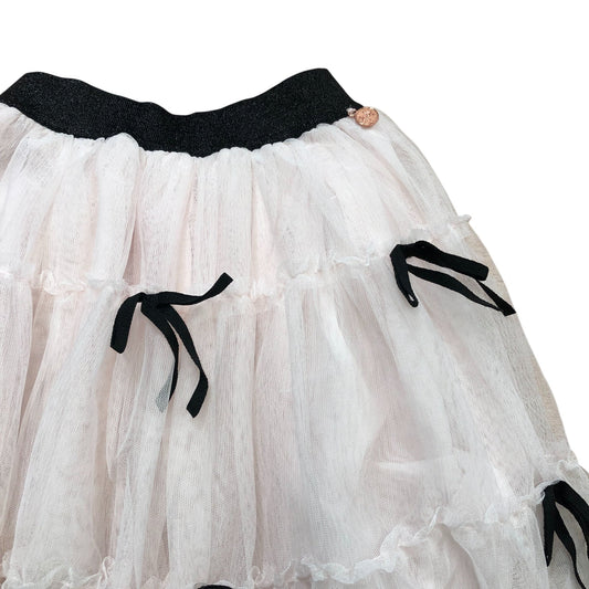 Girls Tulle Skirt Age 6 Years Pink Black Bow Detail