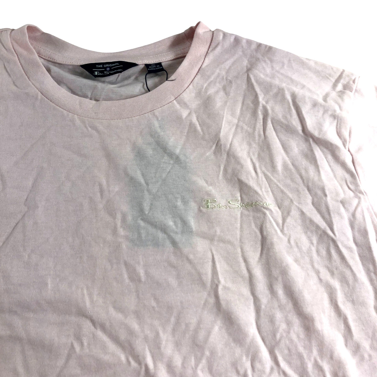 Ben Sherman XL Chest Embroidery T-Shirt Blush Pink 100% Cotton Casual Wear