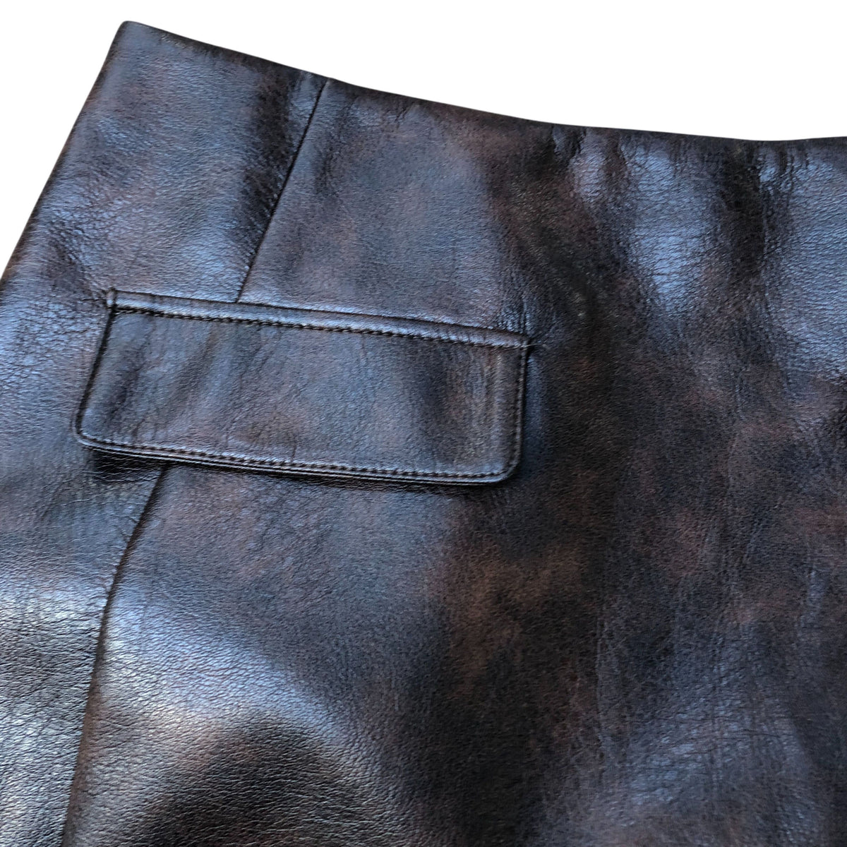 River Island Faux Leather Mini Skirt Size 12 Women's Brown Stylish Design