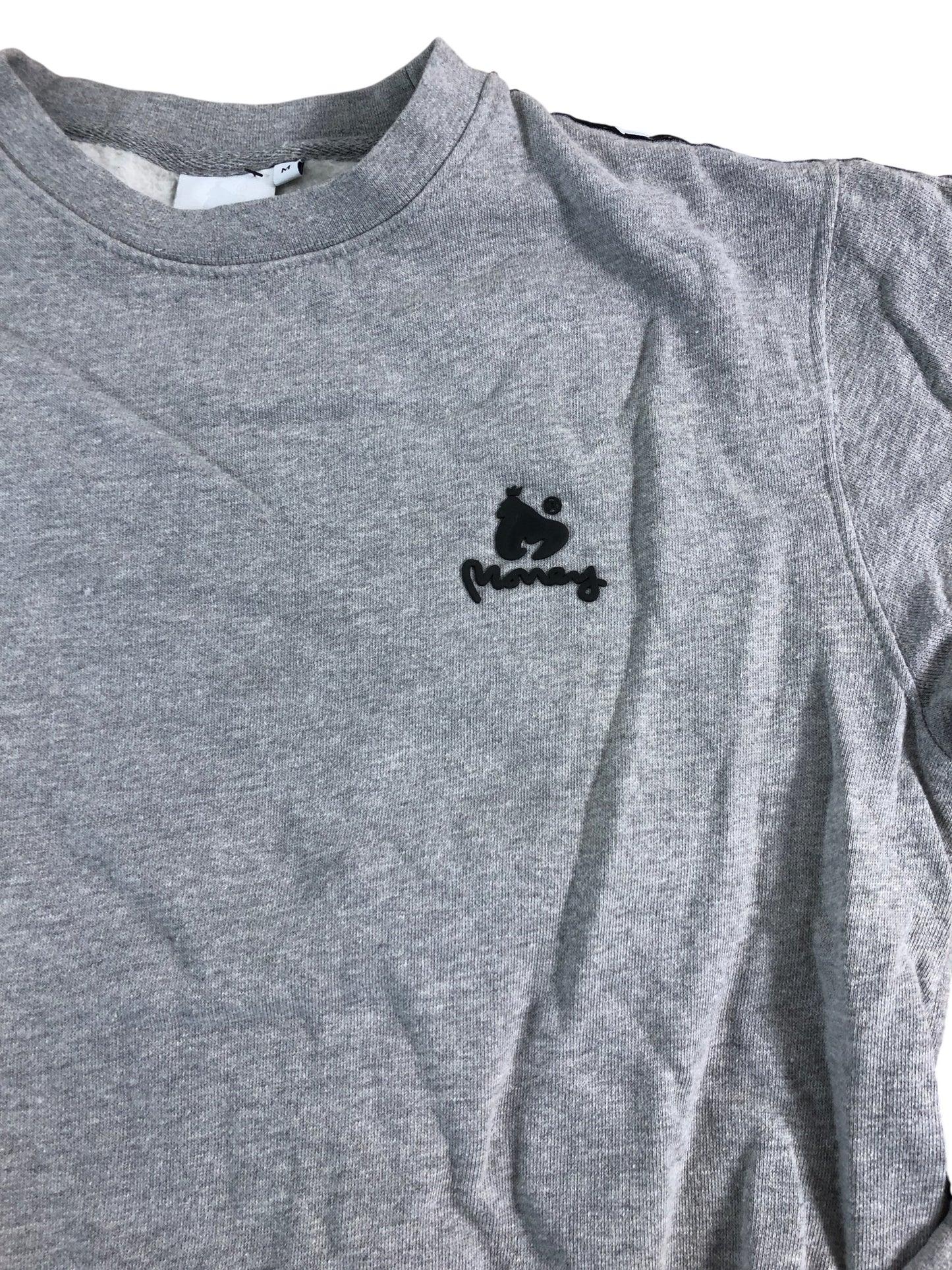 MONEY Sweatshirt M Men's Grey Cotton Long Sleeve Casual Fashion