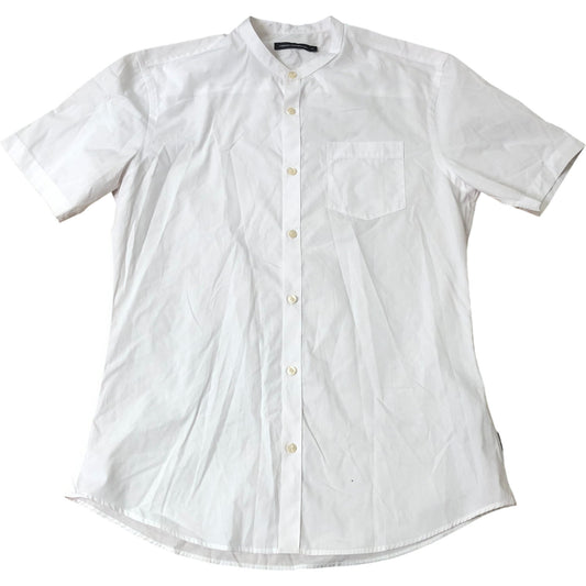 French Connection M Women's Short Sleeve White Collarless Shirt