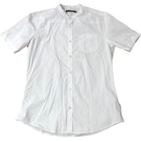 French Connection M Women's Short Sleeve White Collarless Shirt