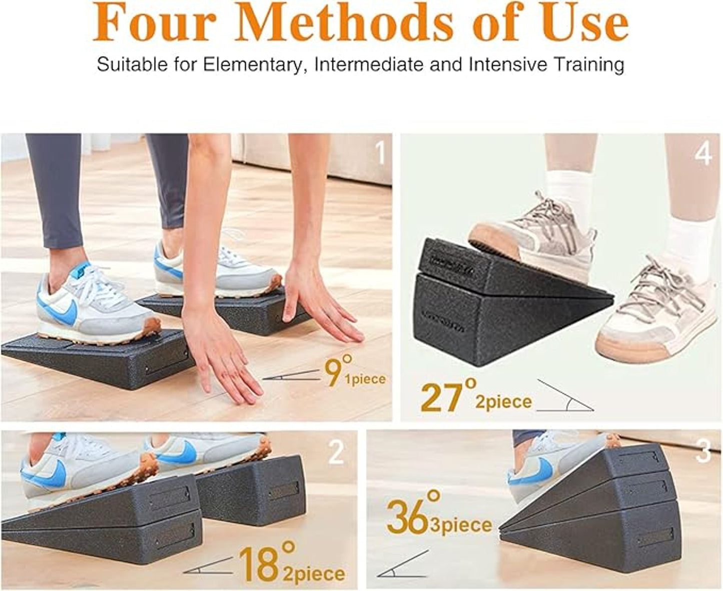 EPP Gym Exercise Wedges Set of 2 Adjustable Height Relieve Pain Joint Support