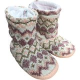 Chunky Knit Slippers Women's Winter Cozy Booties Pink Pattern