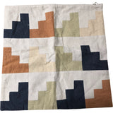 Cushion Cover Modern Geometric Pattern Cotton Linen Blend 17.5" x17.5"