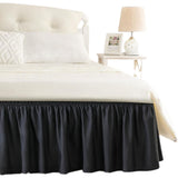 Rimela Black Bed Valance Double 135cm x 190cm 38cm Drop New Bedding Decoration