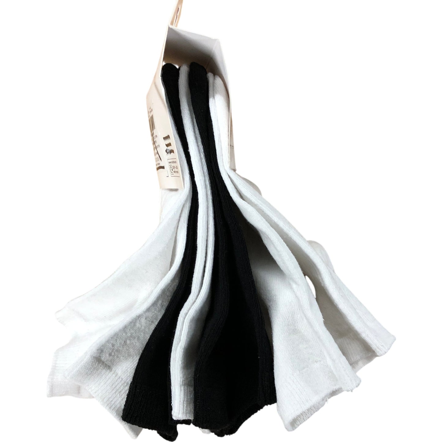 Ladies Socks 5 Pairs Size 4-8 Women's Recycled Cotton Blend Black White