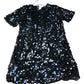 Sequin Dress UK12 Women's Short Sleeve Party Evening Wear Black