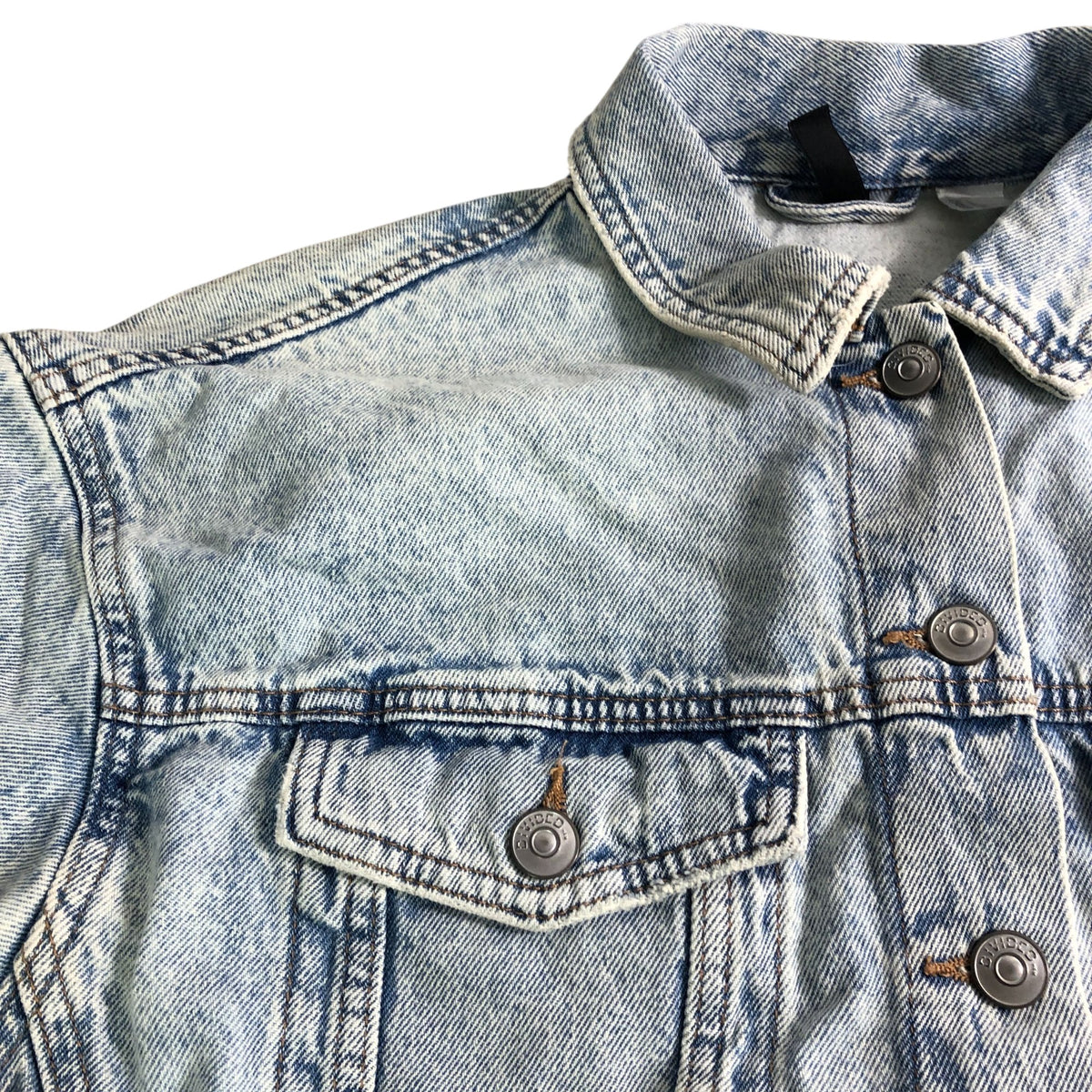 H&M Short Denim Jacket Women's Size Small Light Blue
