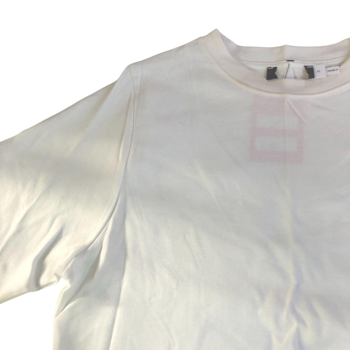 Women's White Short Sleeve T-Shirt Jersey Cotton Top Size Medium