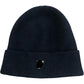 Kids Wool Blend Black Beanie Hat One Size
