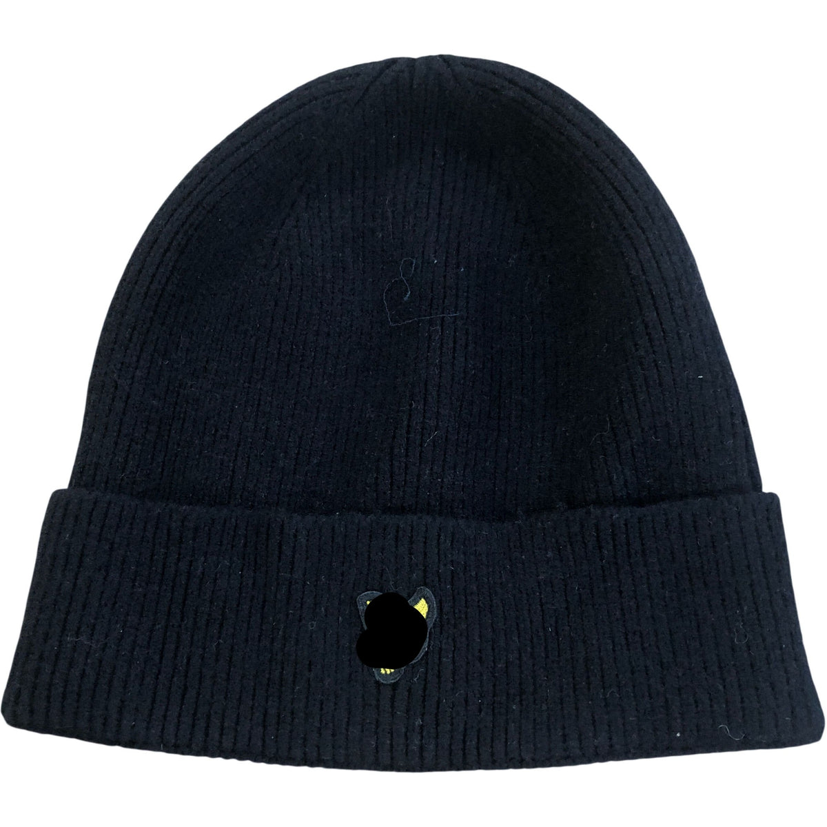 Kids Wool Blend Black Beanie Hat One Size