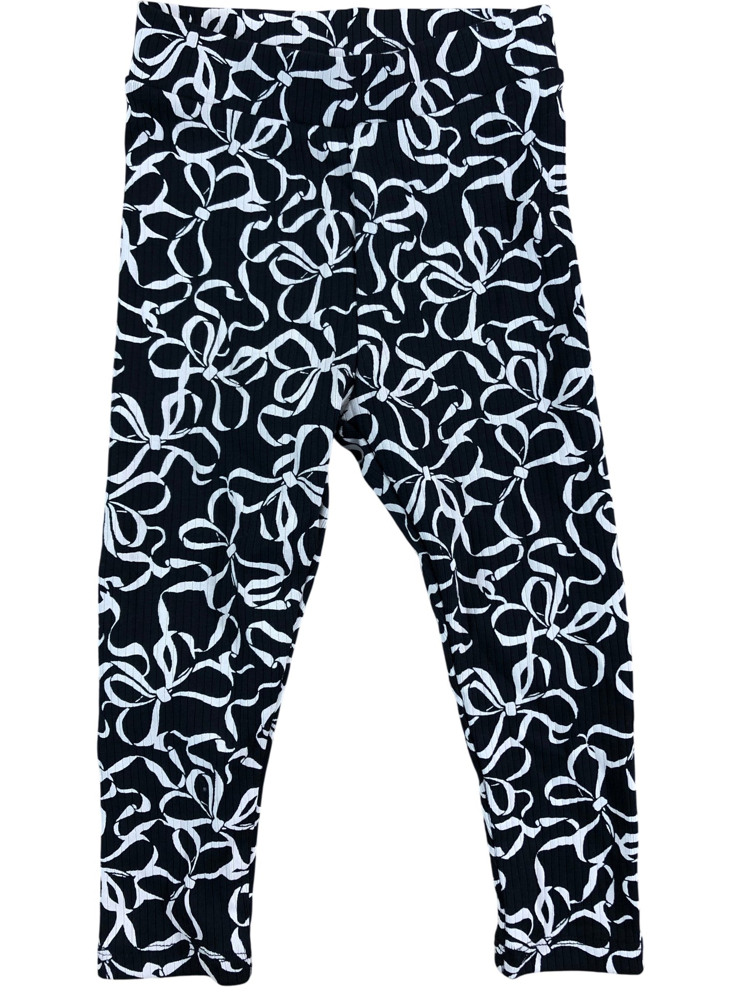 River Island 12-18 Months Girls Black White Bow Print Leggings