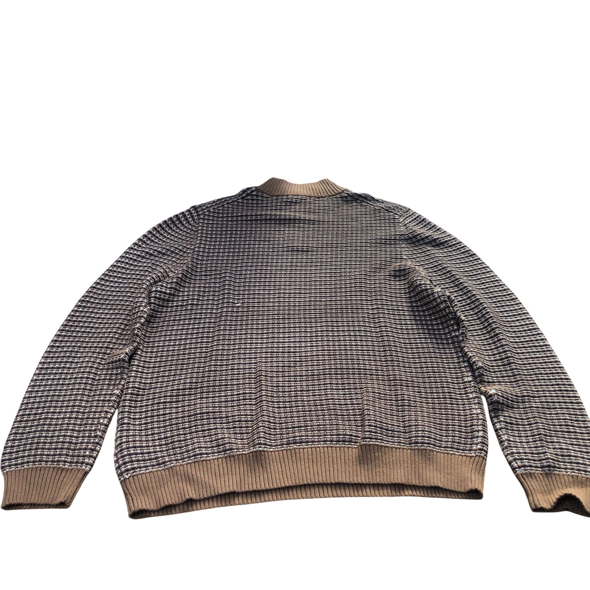 Half Zip Sweater Men's Brown Organic Cotton Knitwear XXL