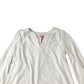 Ava Long Sleeve Trim Top Women's Casual White Cotton UK12
