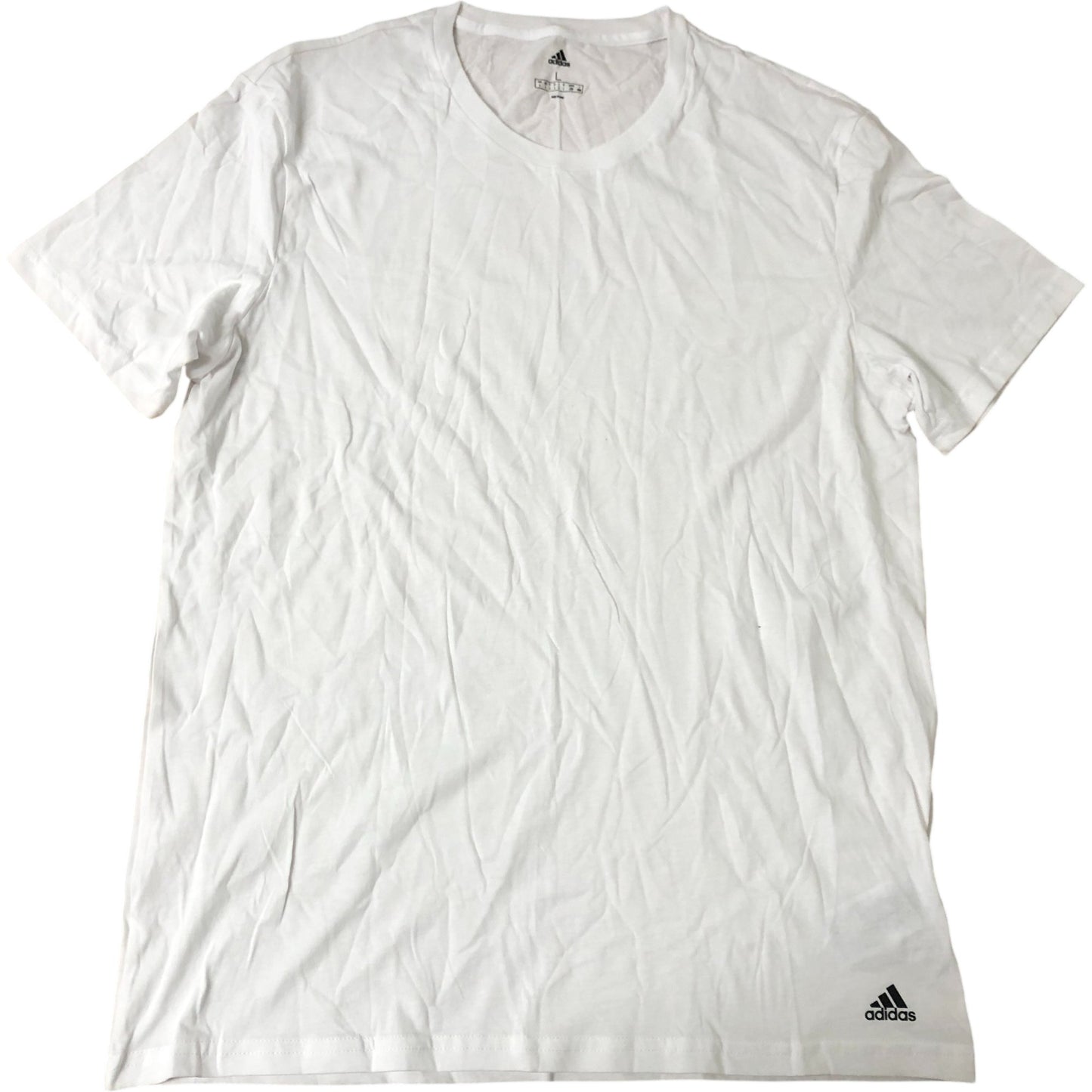 Adidas T-Shirt L Men's White Cotton Short Sleeve Logo Gym Sports