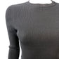 River Island Women's Black Ribbed Peplum Top Size UK10 Long Sleeve
