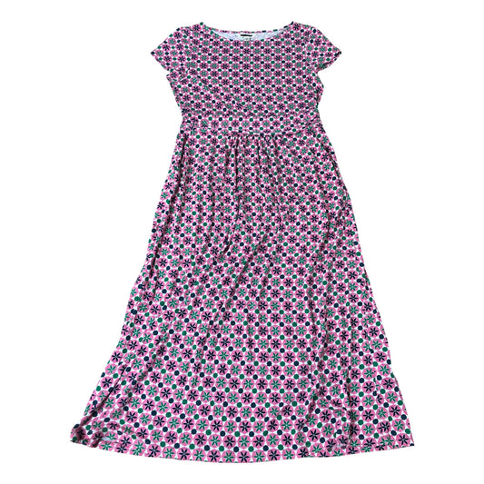 Floral Print Dress UK12 Women's Short Sleeve Comfortable Viscose