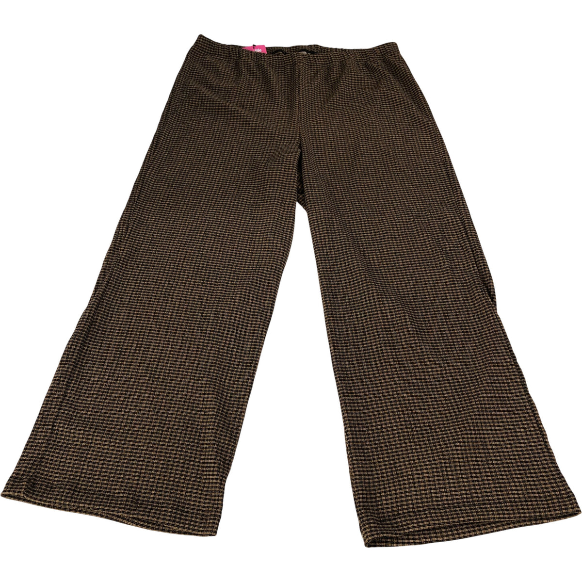 River Island Trousers Brown Check Elastic Waist