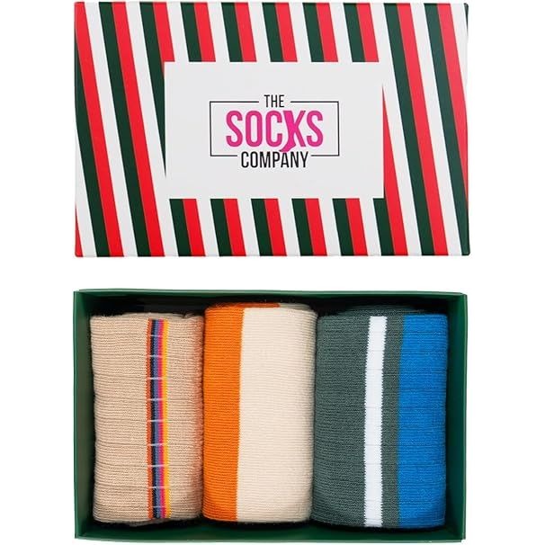 The Socks Company 3 Pack Women's Colourful Crew Socks Size UK 3.5-7