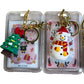 Festive Holiday Keyring Bundle Christmas Tree Santa Snowman Reindeer