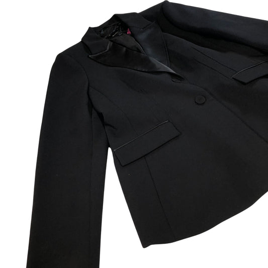 River Island Women's Black Blazer Tailored Satin Lapel Smart Jacket UK16