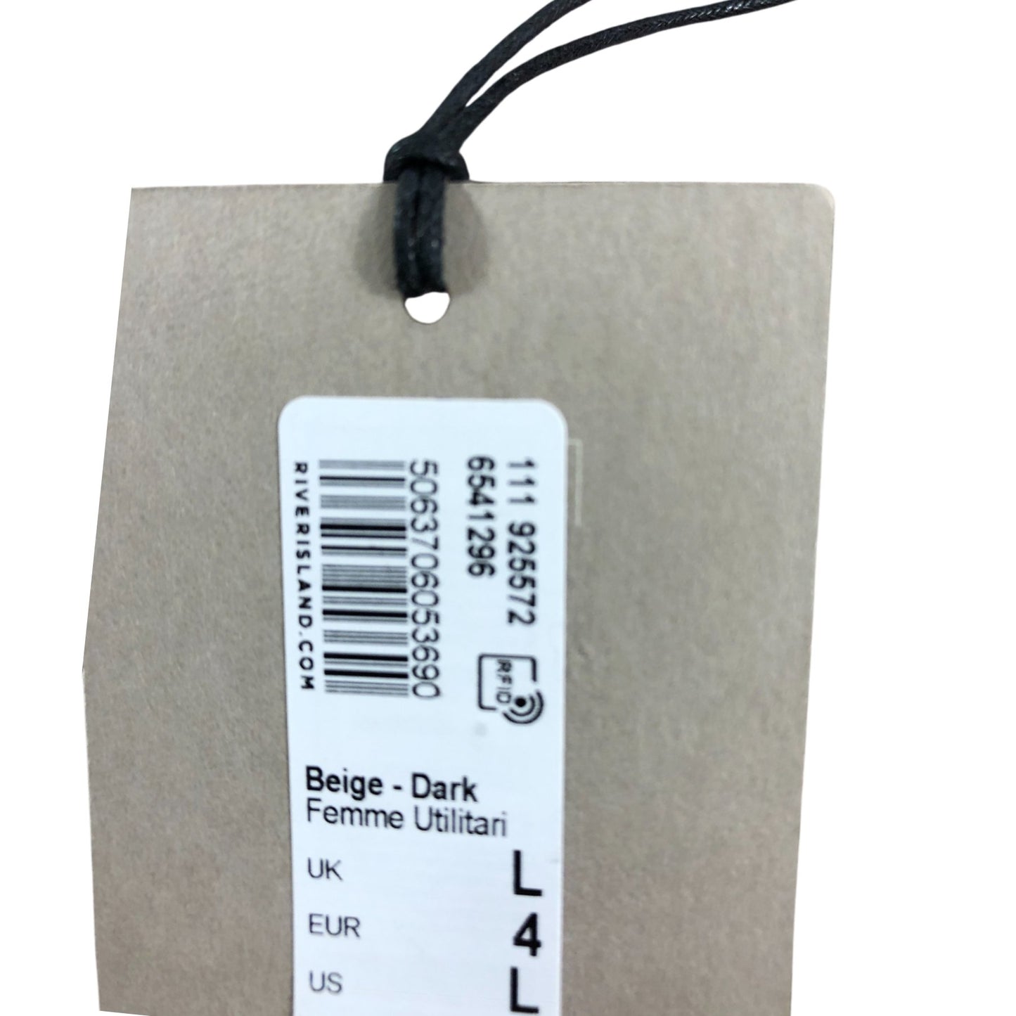 River Island Women’s Cardigan Size L Beige Dark Crocheted Knit Vest Top