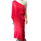 Branded Chic One Shoulder Dress Women's Elegant Red Maxi Dress Size UK16