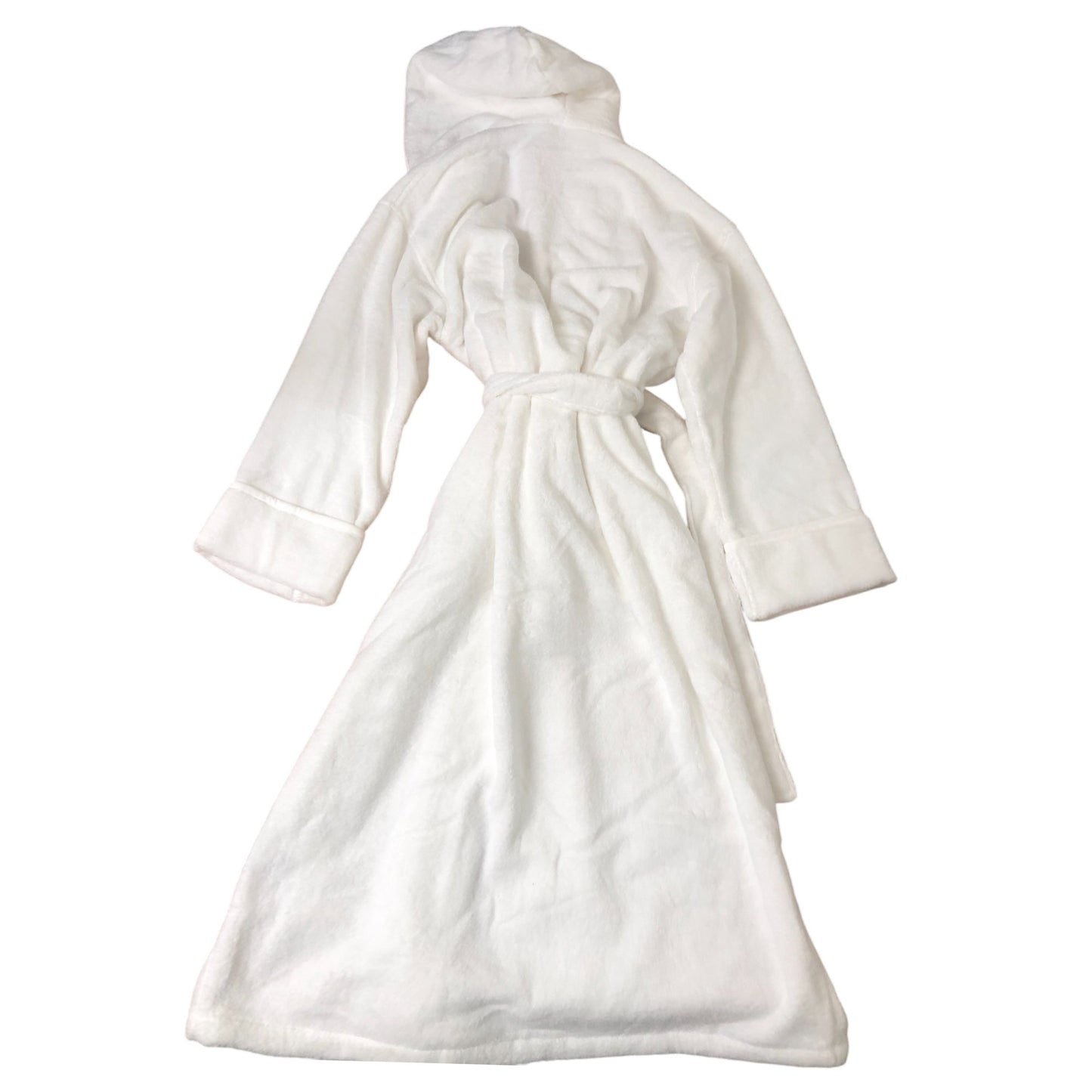 The White Company Women's Night Robe White Soft Cotton Hooded Long Sleeve L