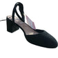 Black Suede Heels Size 6 Women's Block Heels Adjustable Strap