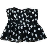 River Island Strapless Star Print Peplum Top Women's Black Silver UK10