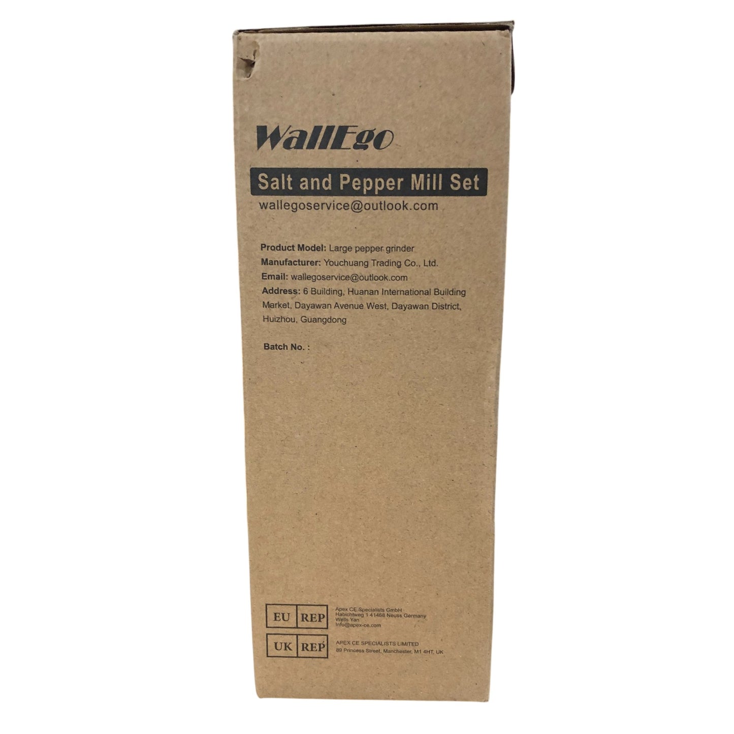 WallEgo Salt And Pepper Mill Set Adjustable Coarseness Glass And Stainless Steel