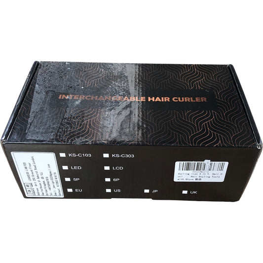 Interchangeable Hair Curler 4 In 1 Dual Voltage 360 Degree Rotating Power Cord