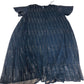 Branded Navy Blue Dress UK18 Women's Short Sleeve Shimmering Maxi Style