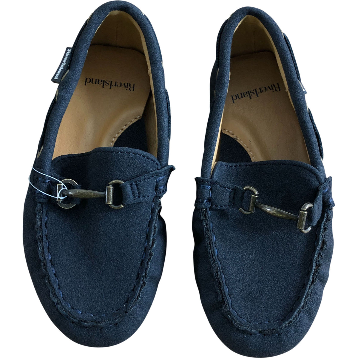 River Island Boys Moccasins UK7 Navy Suede