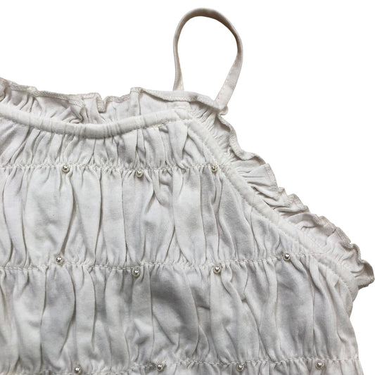 River Island Girls White Ruffled Crop Top 7-8 Years Sleeveless Summer Style