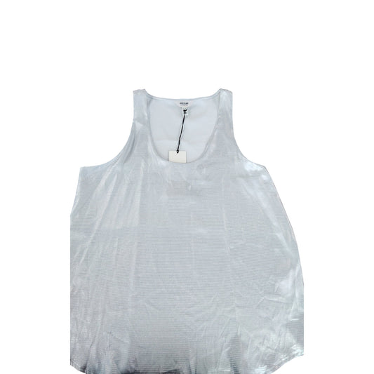 River Island Luxe Silver Tank Top UK14 Women's Sleeveless Shimmer Blouse
