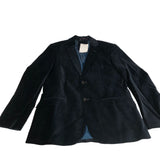 Branded Corduroy Blazer Size 38 Dark Navy Casual Men's Full Lined Jacket