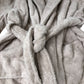 Beige Organic Cotton Bathrobe Soft Fleece Size S