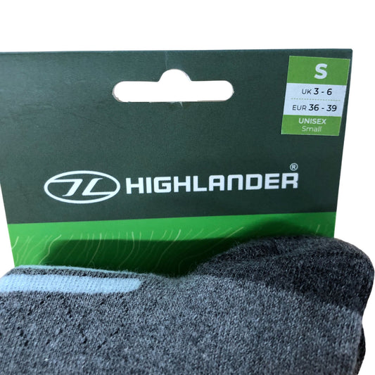 Trek Combed Cotton High Performance Socks UK3-6 Unisex Small Grey 70% Cotton