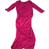 Baukjen Red Wrap Midi Dress UK12 Women's Viscose Elástane 3/4 Sleeve New