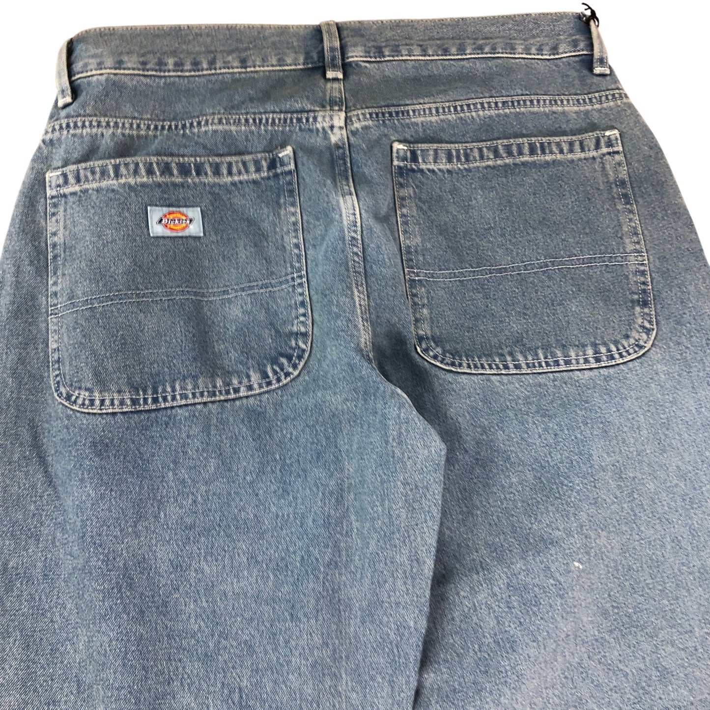DICKIES 32X32 Men's Blue Denim Straight Leg Jeans Workwear