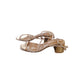 River Island Rose Gold Women's Sandals Size 9 Wide Fit Strappy Kitten Heels